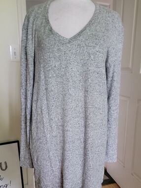 Bp. Soft V-Neck Long Sleeve Sweater - Light Gray
